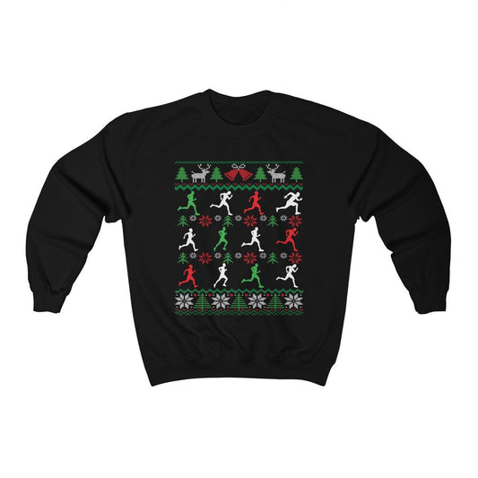 Funny Running Ugly Christmas Sweatshirt for Men | Track & Field Runner | 5k Marathon Run Shirt | Running Dad Grandpa