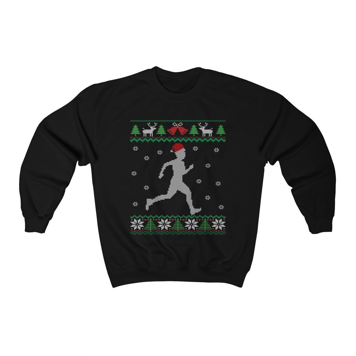 Funny Running Ugly Christmas Sweatshirt | Track & Field Runner | 5k Marathon Run Shirt | Running Dad Grandpa