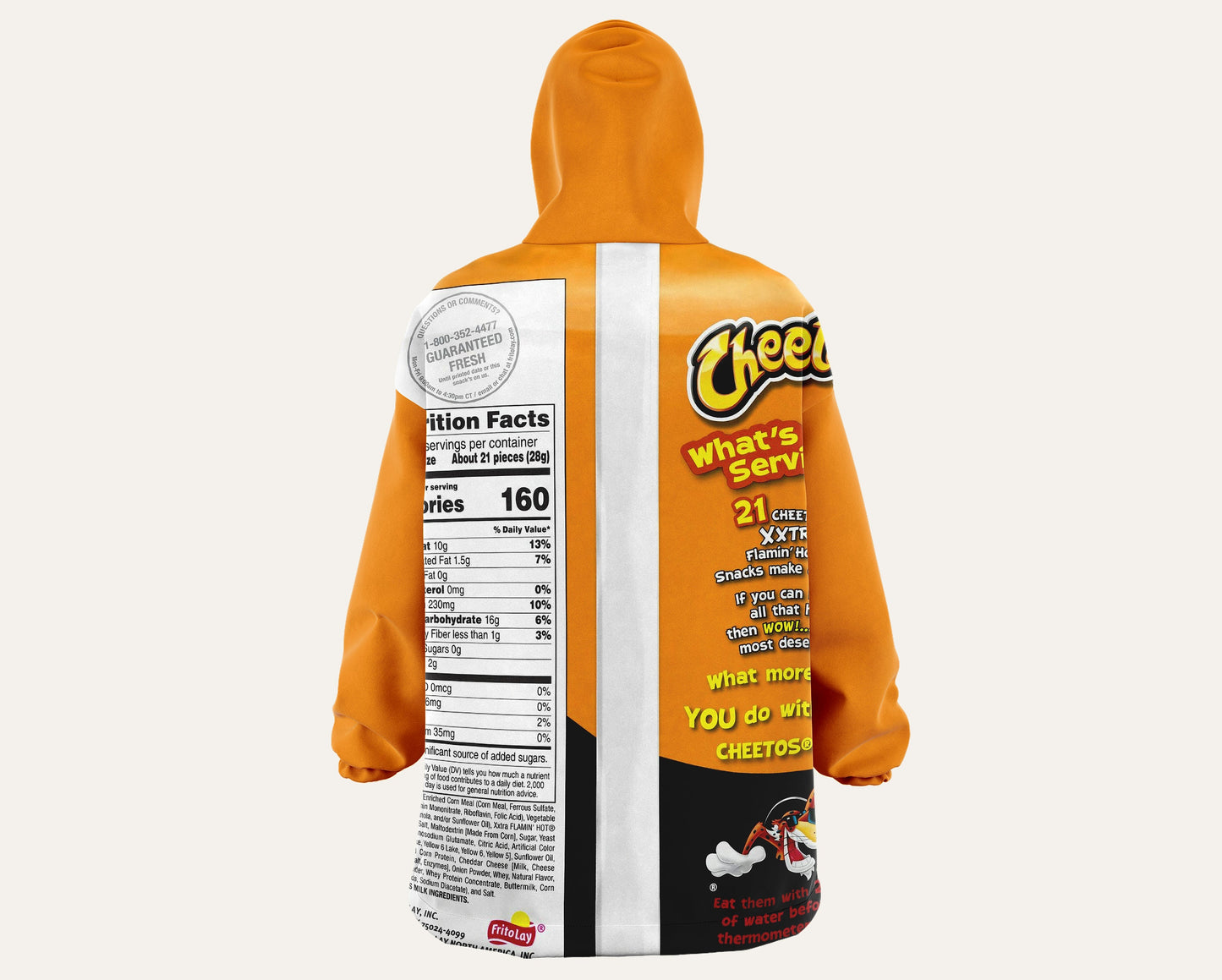 Hot Cheetos Oversized Blanket-Hoodie | Plush Fleece Giant Hoodie Blanket |  Flamin' Hot Wearable Blanket Gift | Free Express Shipping