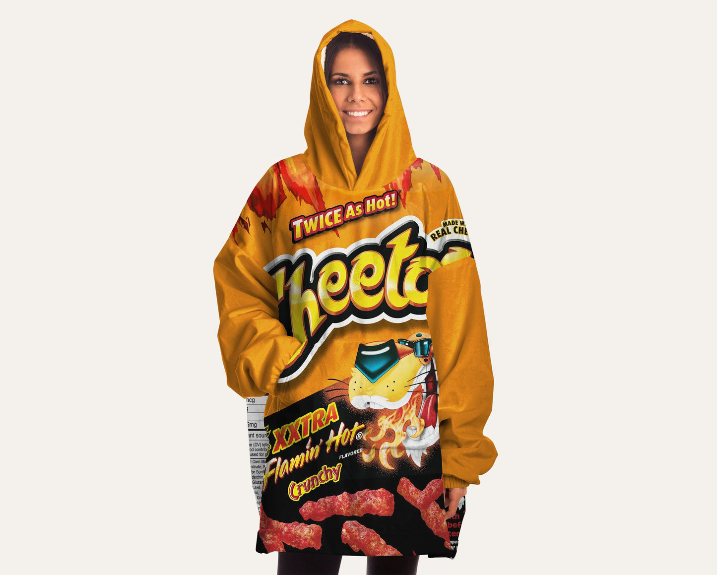 OVERSIZED BLANKET HOODIE Cheetos Bag / Plush Sherpa Giant Hooded Sweatshirt / Warm, Cozy & Comfy Blanket Hoodie / Custom Blanket Hoodie