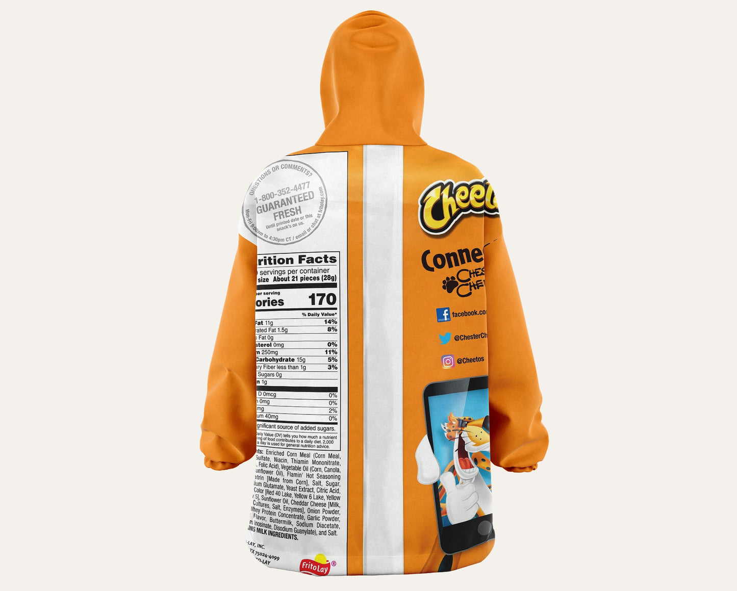 Hot Cheetos Oversized Blanket-Hoodie | Plush Fleece Giant Hoodie Blanket |  Flamin' Hot Wearable Blanket Gift | Free Express Shipping