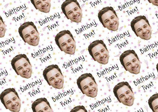 Personalised A3 Birthday Wrapping Paper, Birthday Wanker, Profanity Paper, Custom Gift Wrap, Customised Swearing Wrapping Paper.