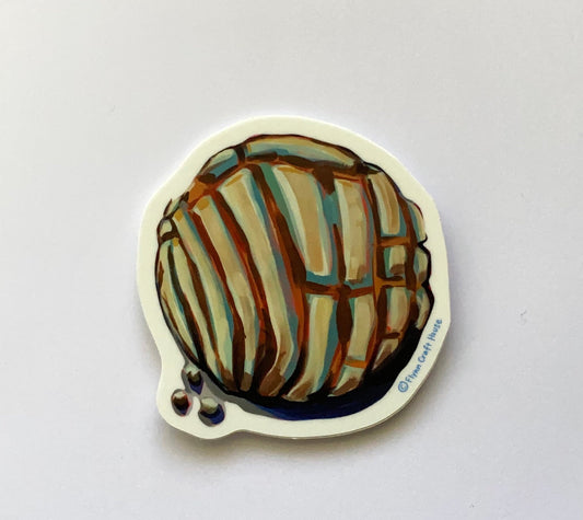 Concha Pan Dulce | 3" Vinyl Sticker Decal | Waterproof Weatherproof | Mexican food Sweet Bread