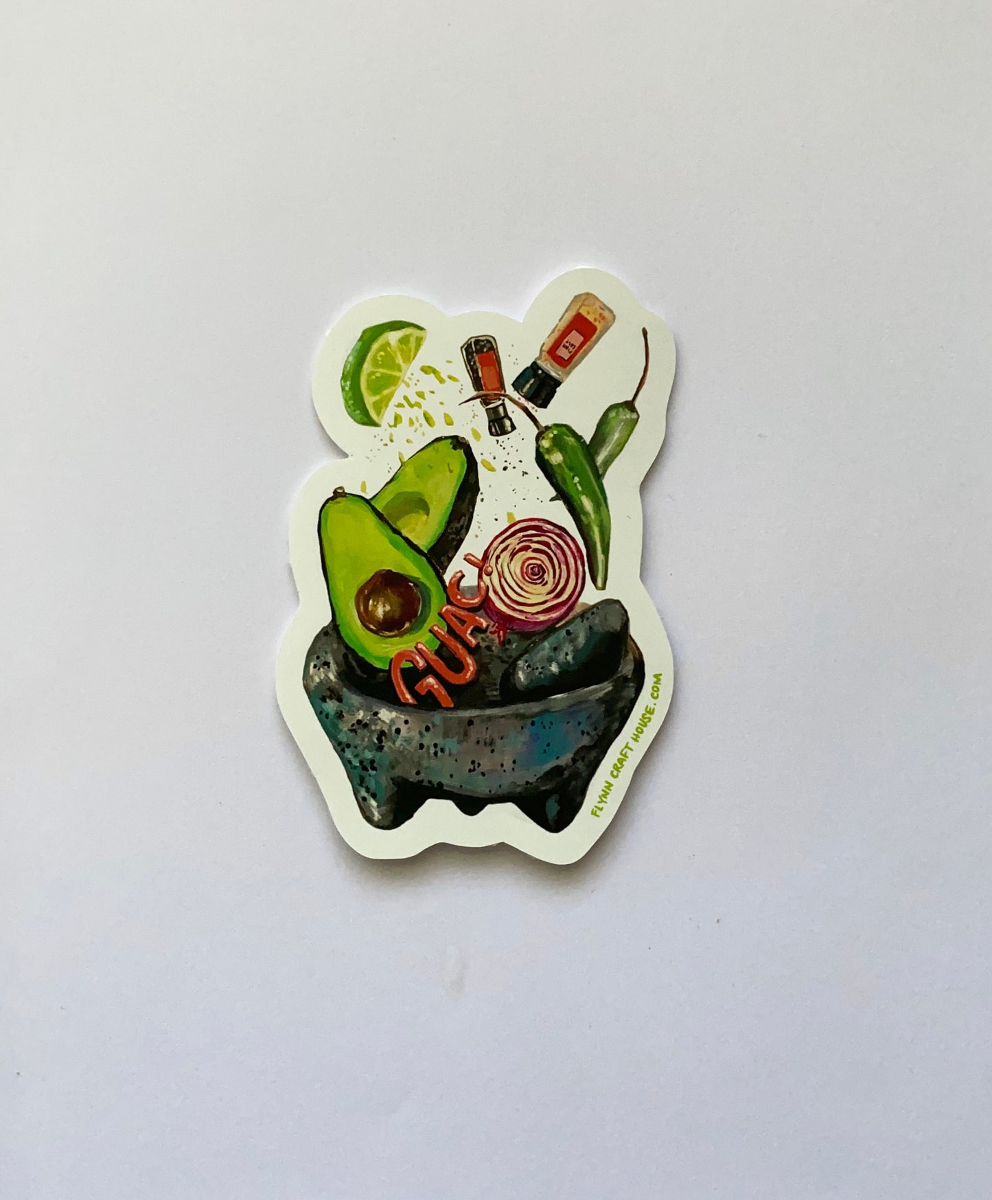 Guacamole | 4" Vinyl Sticker Decal | Waterproof Weatherproof | Mexican Food Guac Avocado