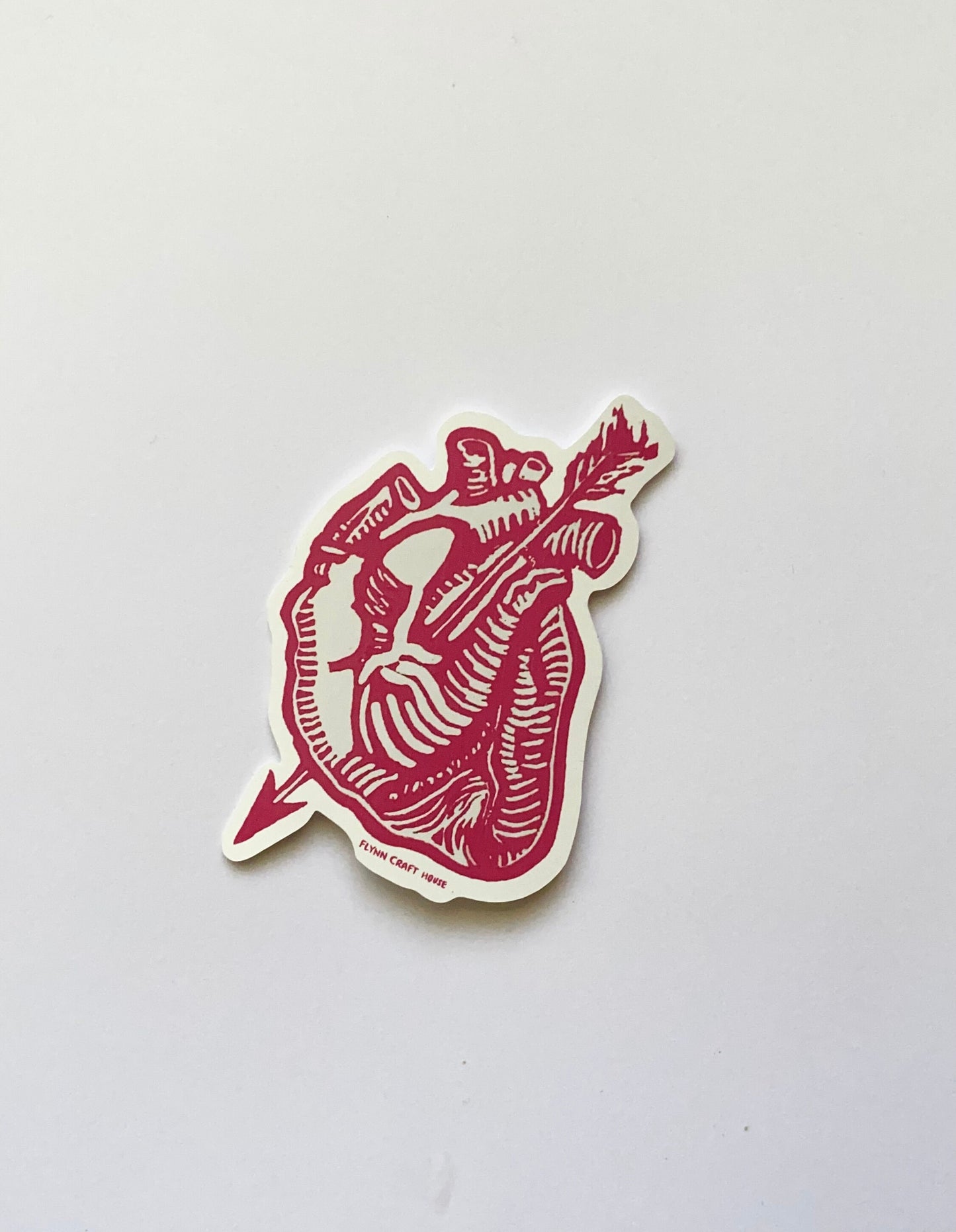El Corazon | 3" Glossy Vinyl Sticker Decal | Waterproof Weatherproof | Latinx Heart Love Loteria Blockprint