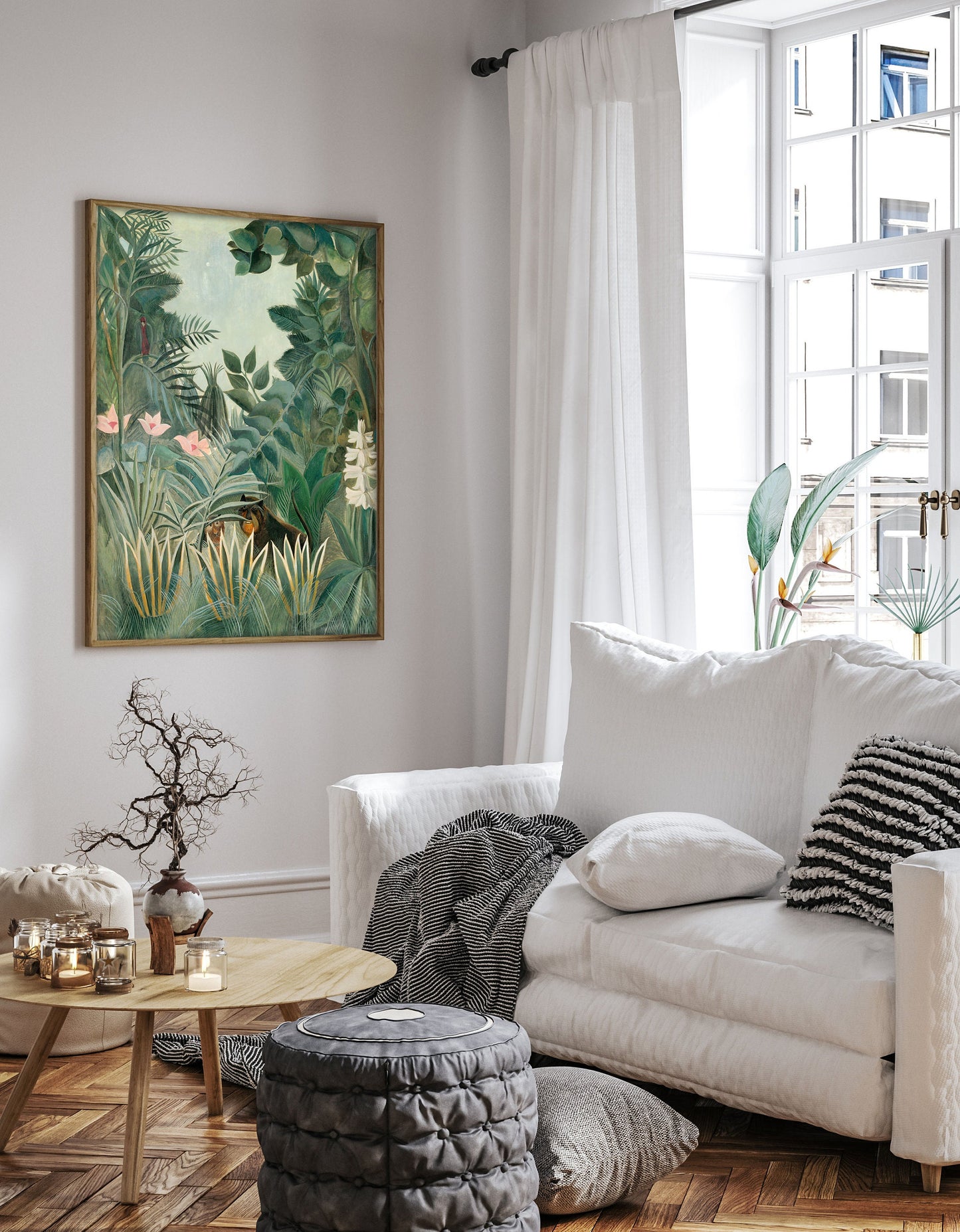 Henri Rousseau The Equatorial Jungle 1909 Print, Jungle tropical poster, Tropical wall art, Tropical exhibition poster