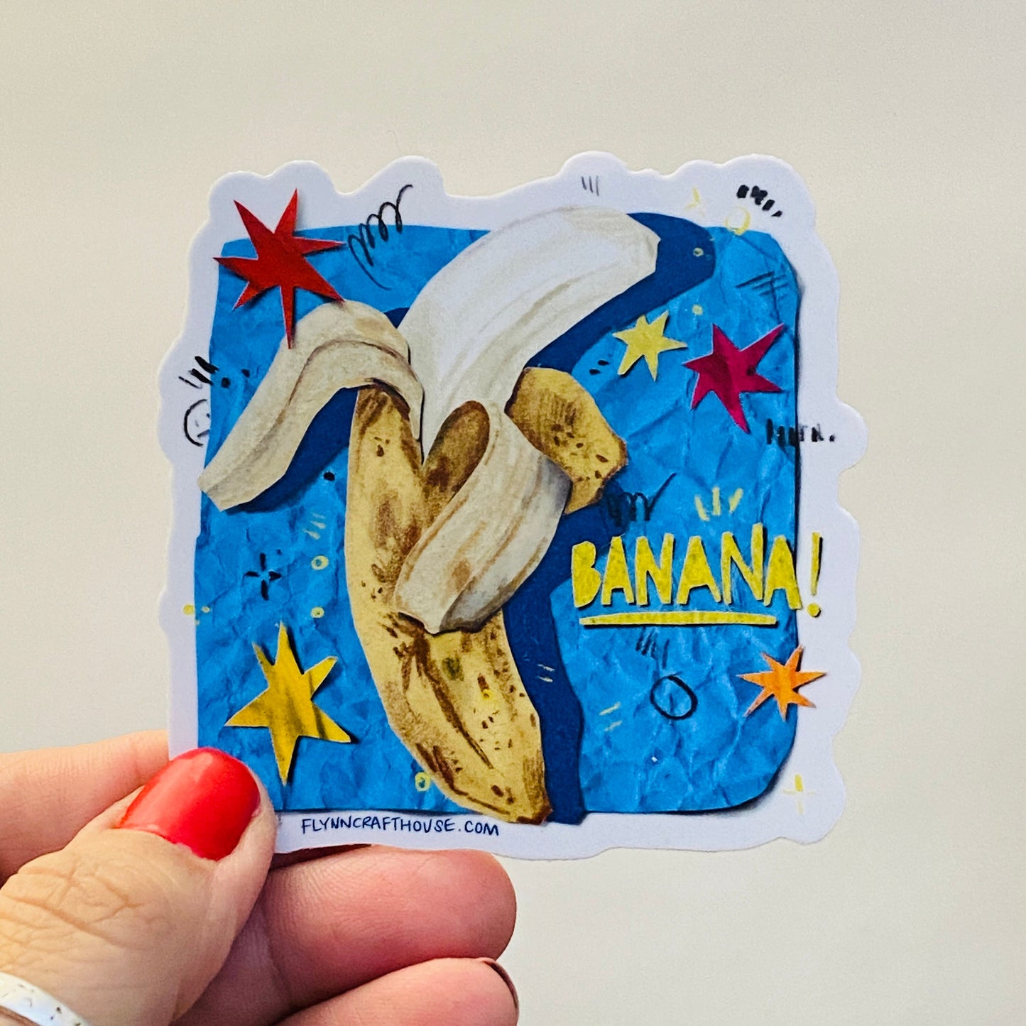 Banana | 3" Glossy Vinyl Sticker Decal | Waterproof Weatherproof | Bananas Fruit Stickers