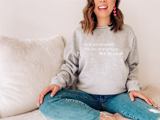 In A World Where You Can Be Anything Be Kind Dr. Seuss Sweatshirt, Read Across America Day Shirt, Thing 1 Thing 2 T-Shirt,Funny School Shirt