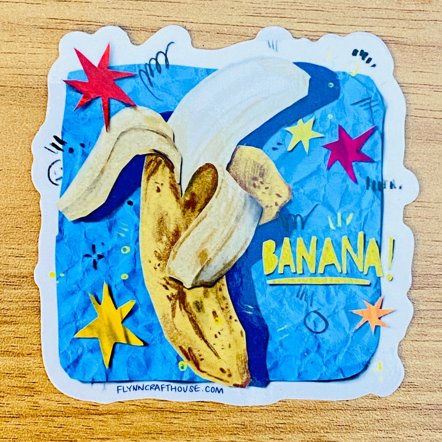 Banana | 3" Glossy Vinyl Sticker Decal | Waterproof Weatherproof | Bananas Fruit Stickers