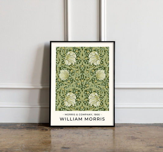 William Morris Poster, William Morris Print, William Morris Green Art, Vintage Poster, Green Floral Print, Floral Vintage Print
