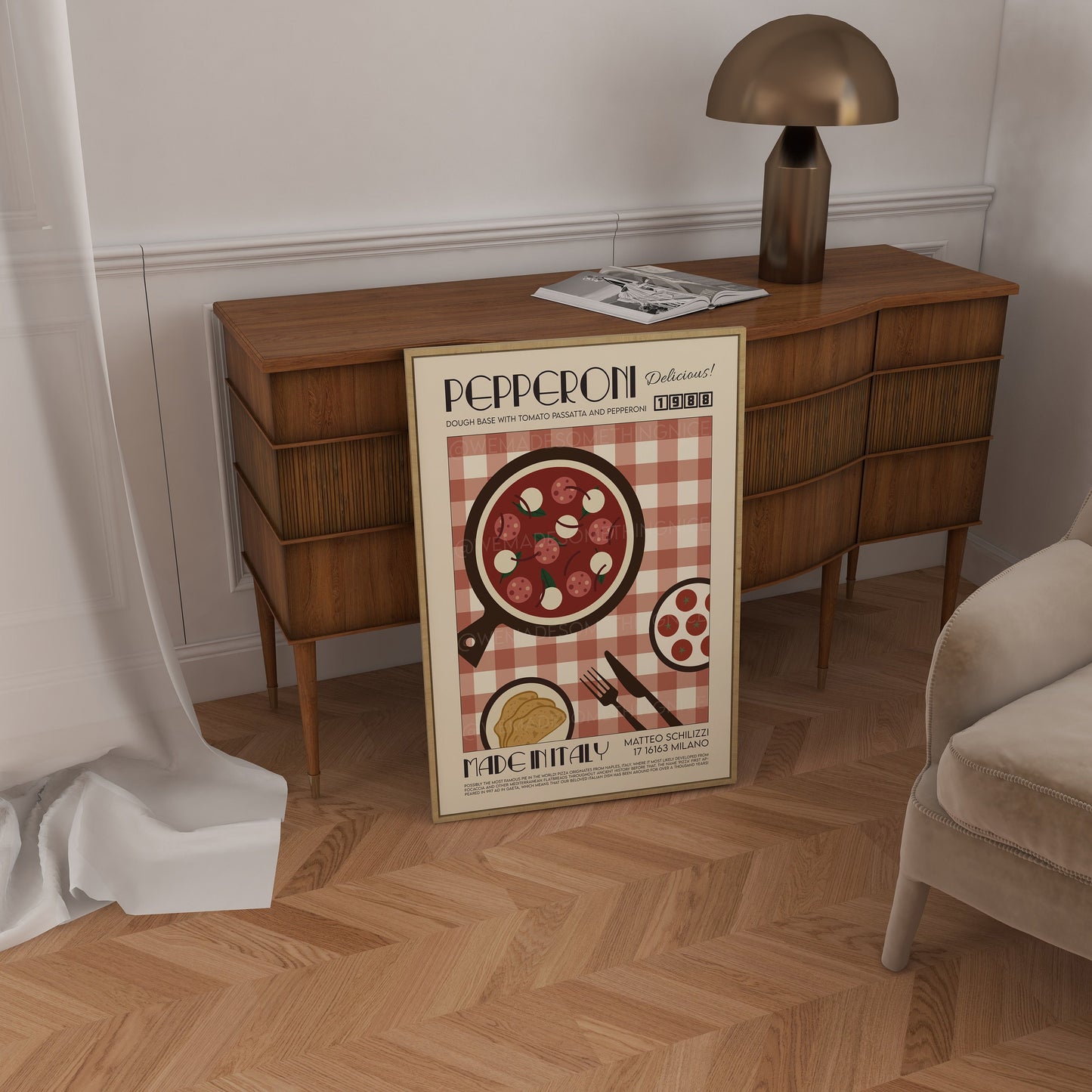 Retro Pizza Print, Pizza Poster, Kitchen Art, Kitchen Decor, Food Art, Pizza Slice, Eat Sign, Rome, Italy Art, Food Print