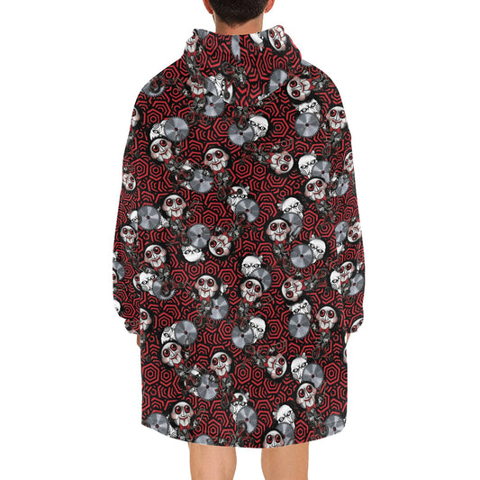 Horror Movies Jigsaw Cosy Blanket Hooded Jumper Hoodie Winter Oversized Kids Adults