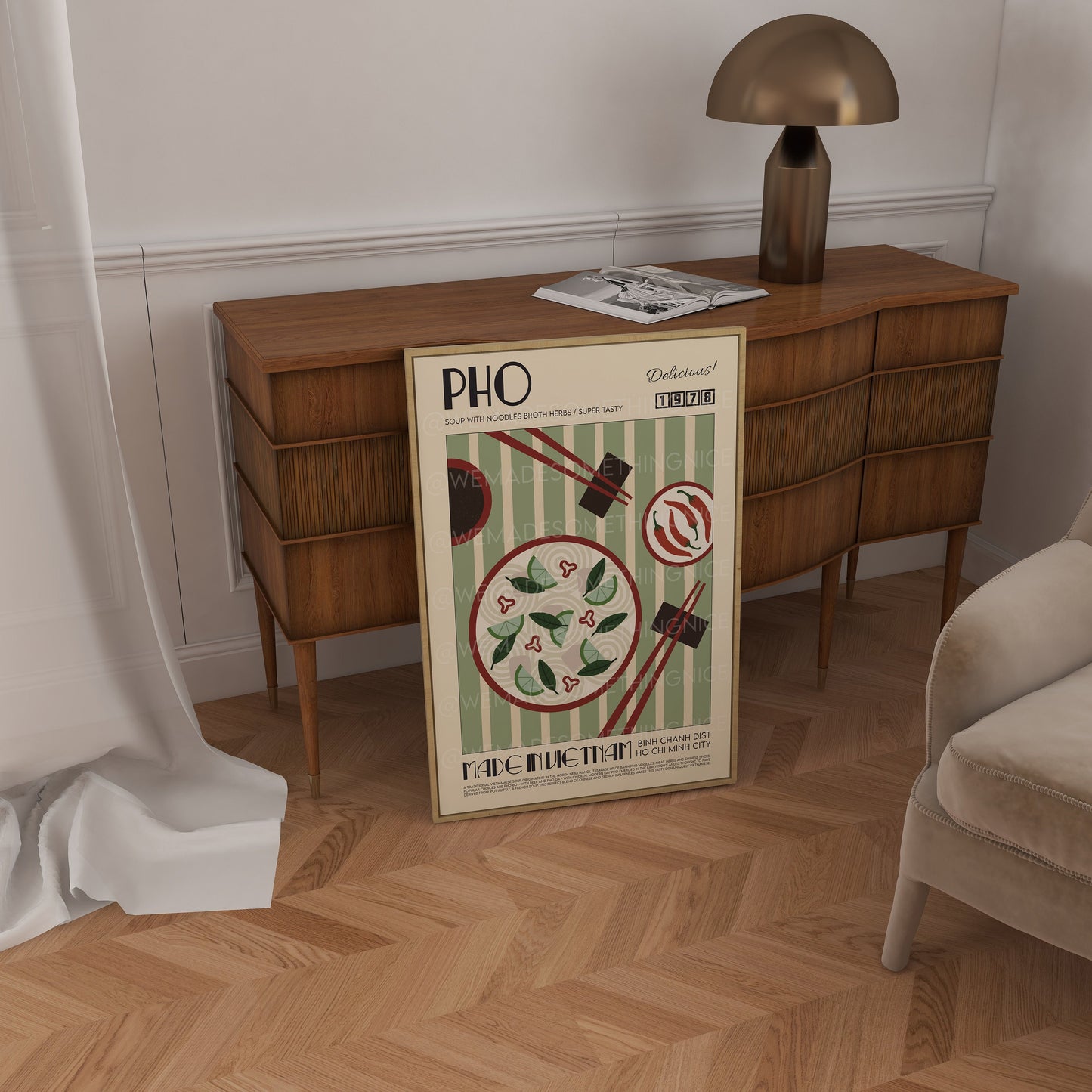 Pho Poster, Kitchen Poster, Kitchen Print, Food Print, Modern Kitchen Decor, Chef Print, Bar Art, Exhibition Poster, Retro Food Poster