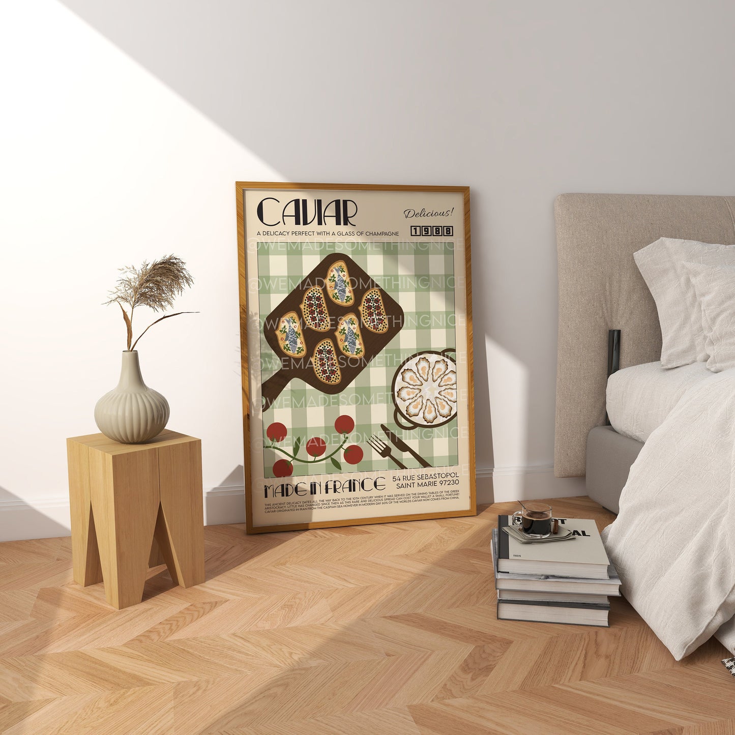 Caviar Poster, Food Print, Food Poster, Retro Poster, Pop Art, Kitchen Art, Exhibition Poster, Housewarming,