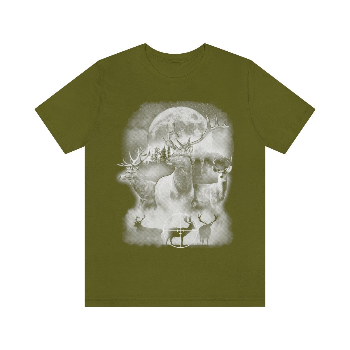 Deer Outdoor Scene Shirt | Hunting T-shirt | Hunter Shirts | Antler Dad Gift Idea | Elk Deer Target Tee | Camping View Tshirt | Twilight Tee