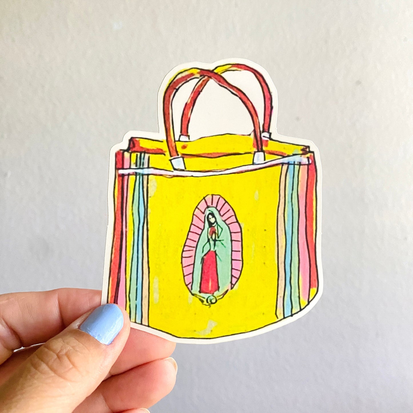 Virgen Shopper | Vinyl Sticker Decal | Waterproof Weatherproof | Latina Art Stickers
