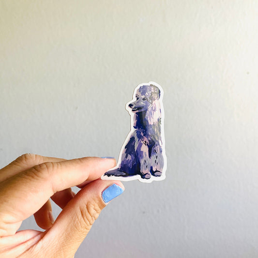 Purple Poodle | Vinyl Sticker Decal | Waterproof Weatherproof | Pastel Dog Portraits