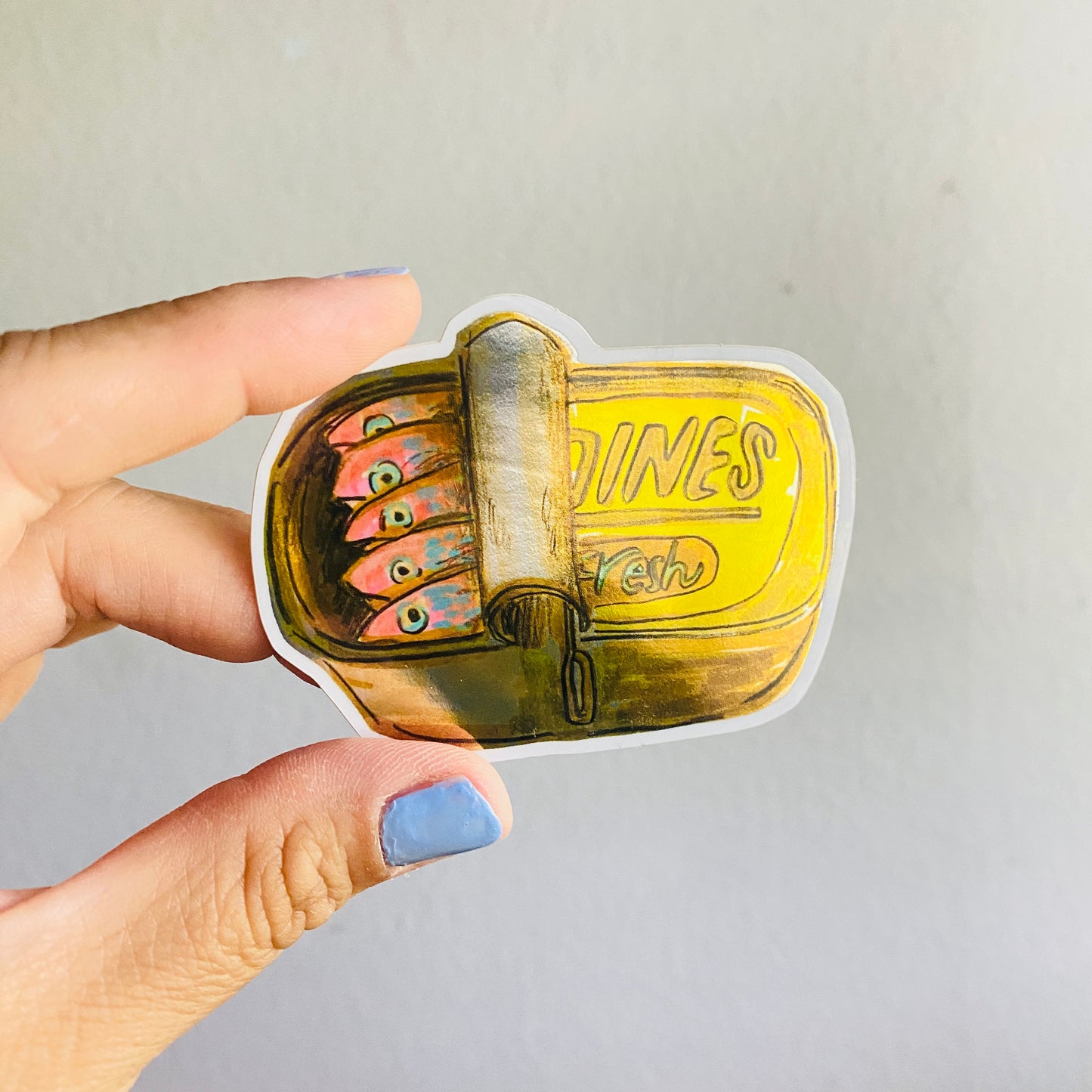 Fish Tin | 3" Metallic Sticker Decal | Waterproof Weatherproof | Tinned Fish Girl Dinner