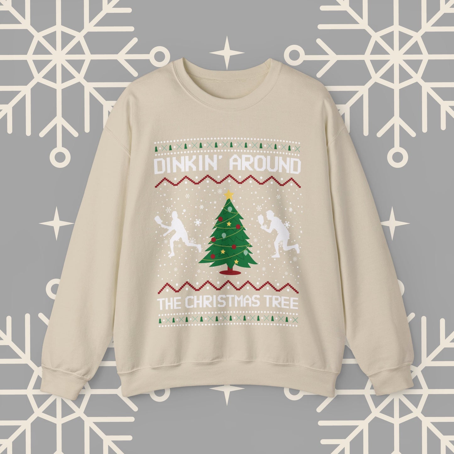 Dinkin' Around the Christmas Tree Pickleball Sweatshirt, Ugly Christmas , Funny Christmas , Pickleball Crewneck