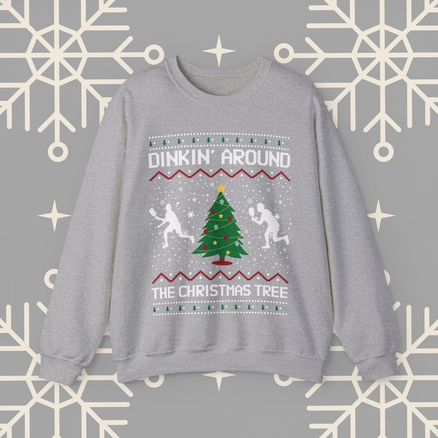 Dinkin' Around the Christmas Tree Pickleball Sweatshirt, Ugly Christmas , Funny Christmas , Pickleball Crewneck