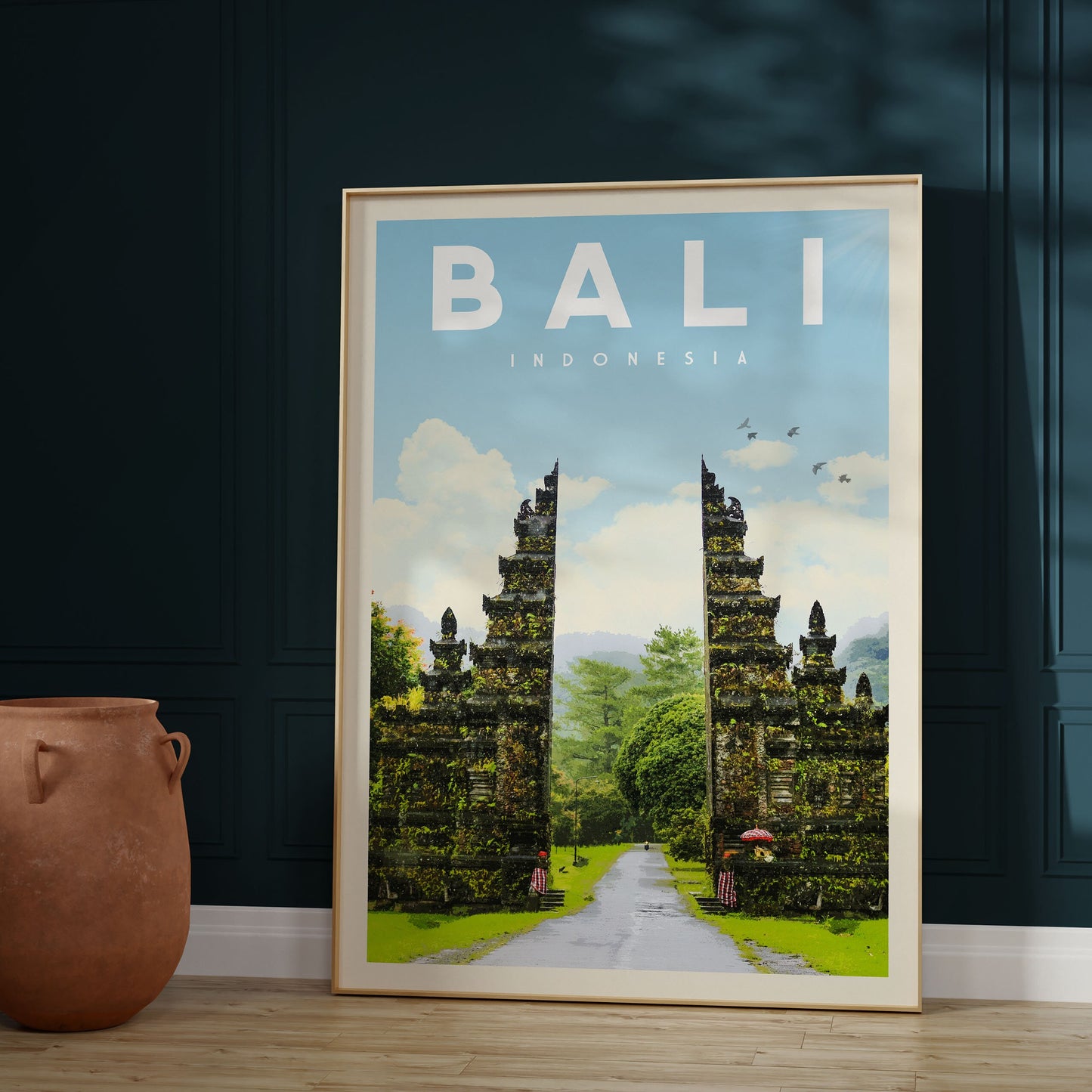 Bali Decor, Bali Travel Poster, Bali Wall Art, Bali Indonesia Print, Bali Home Decor, Bali Print, Bali Painting,  Bali Map