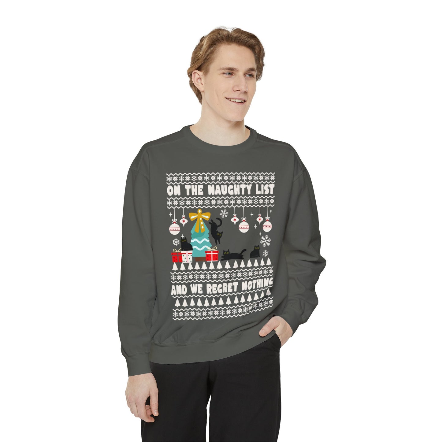 Merry Christmas Cat Sweatshirt We Regret Nothing Sweatshirt Funny Cat Sweatshirt Cat Lover Pullover Gift for Cat Owner Funny Gift Cat Lover