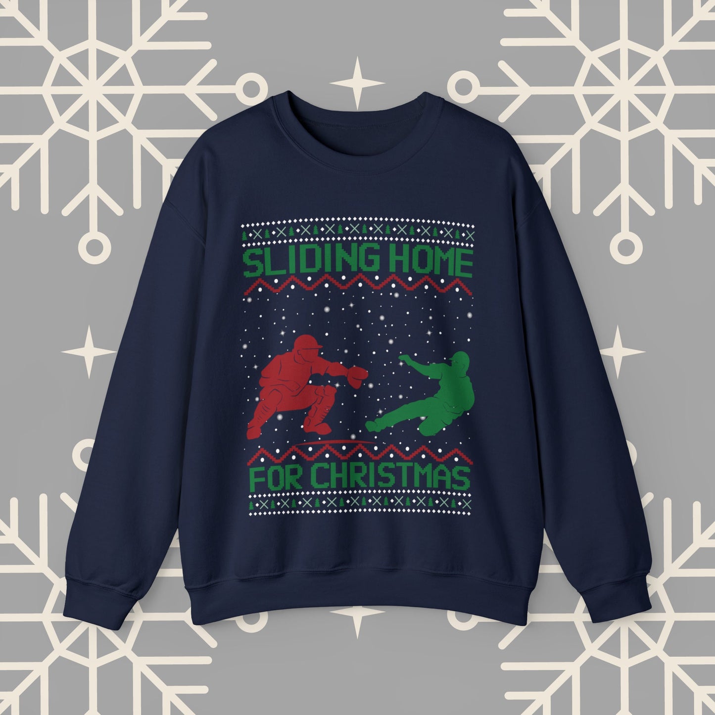 Sliding Home for Christmas, Baseball Christmas , Ugly Christmas , Funny Baseball Sweatshirt, Christmas Party