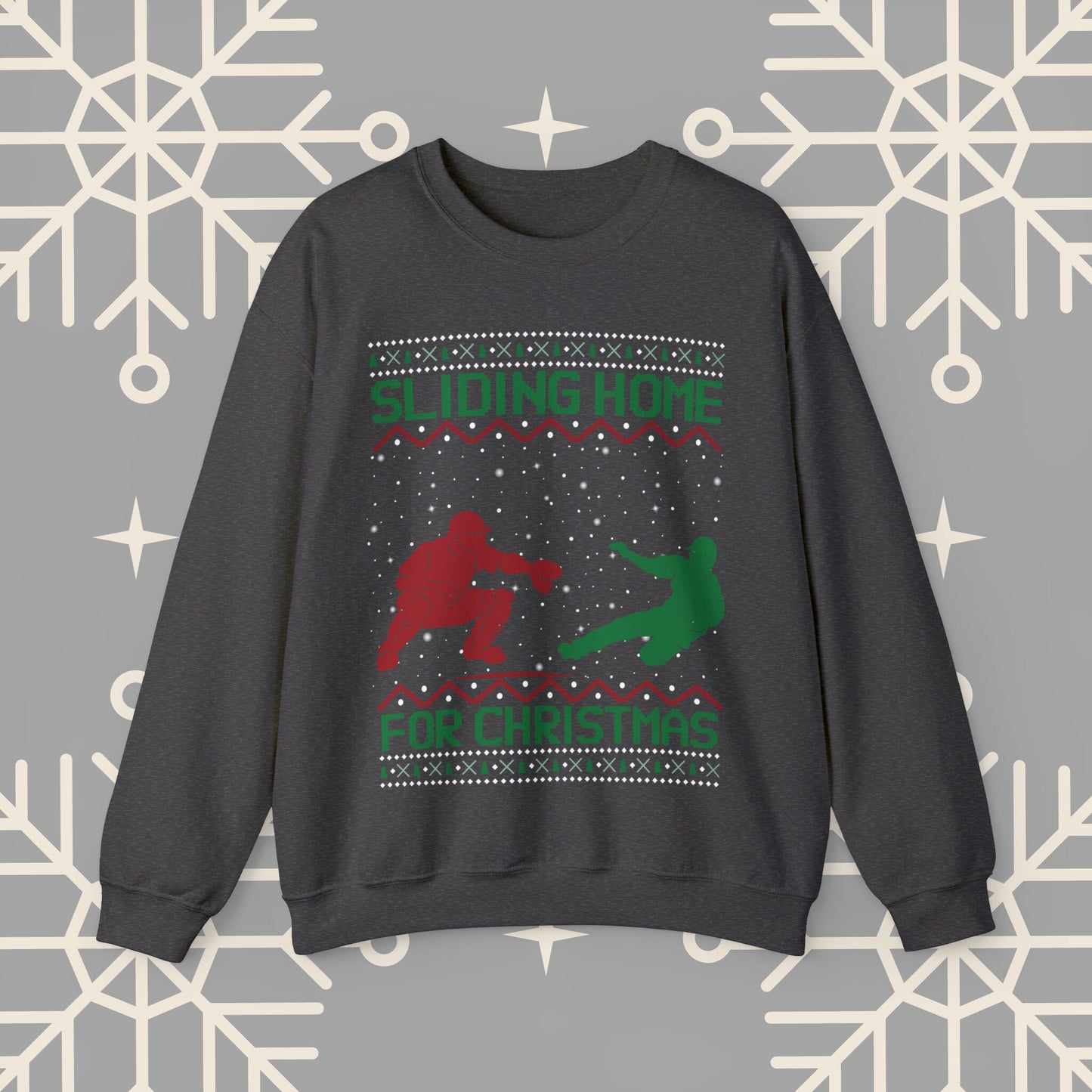 Sliding Home for Christmas, Baseball Christmas , Ugly Christmas , Funny Baseball Sweatshirt, Christmas Party