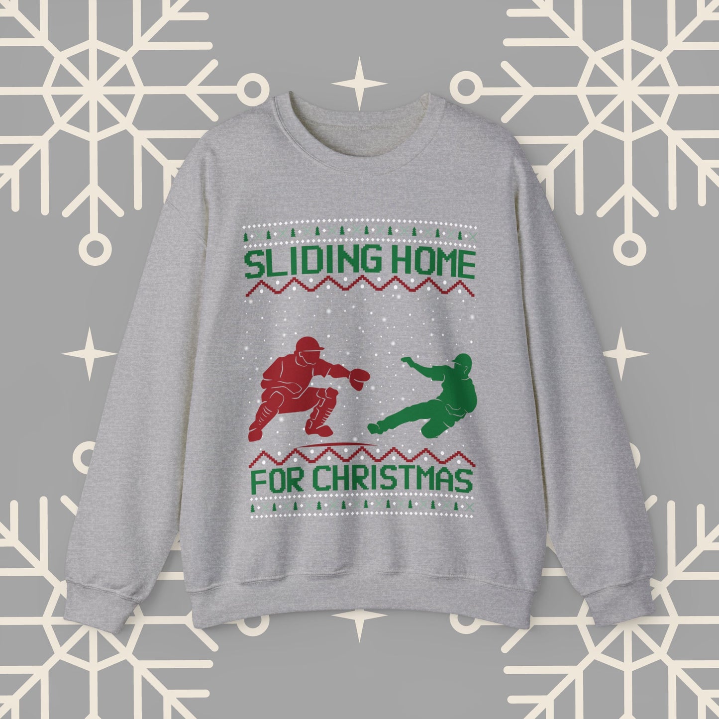 Sliding Home for Christmas, Baseball Christmas , Ugly Christmas , Funny Baseball Sweatshirt, Christmas Party