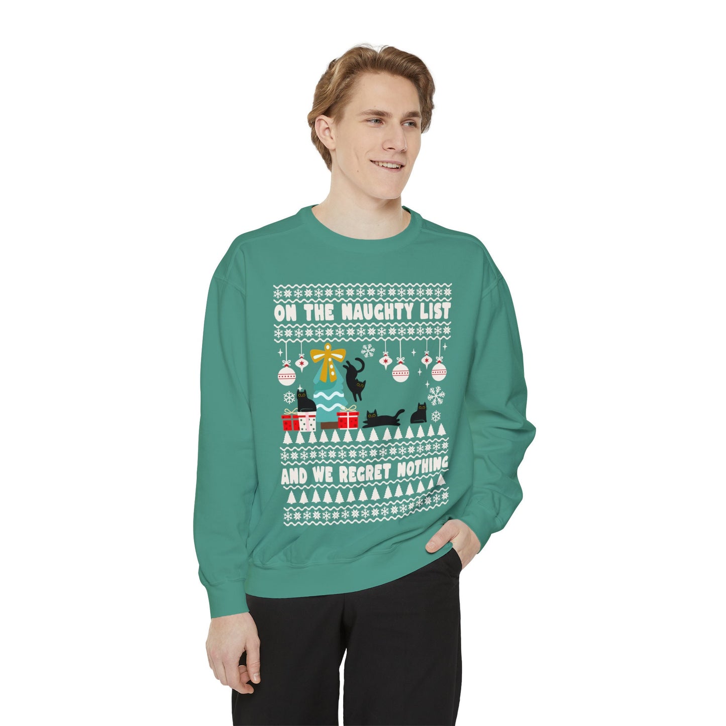 Merry Christmas Cat Sweatshirt We Regret Nothing Sweatshirt Funny Cat Sweatshirt Cat Lover Pullover Gift for Cat Owner Funny Gift Cat Lover