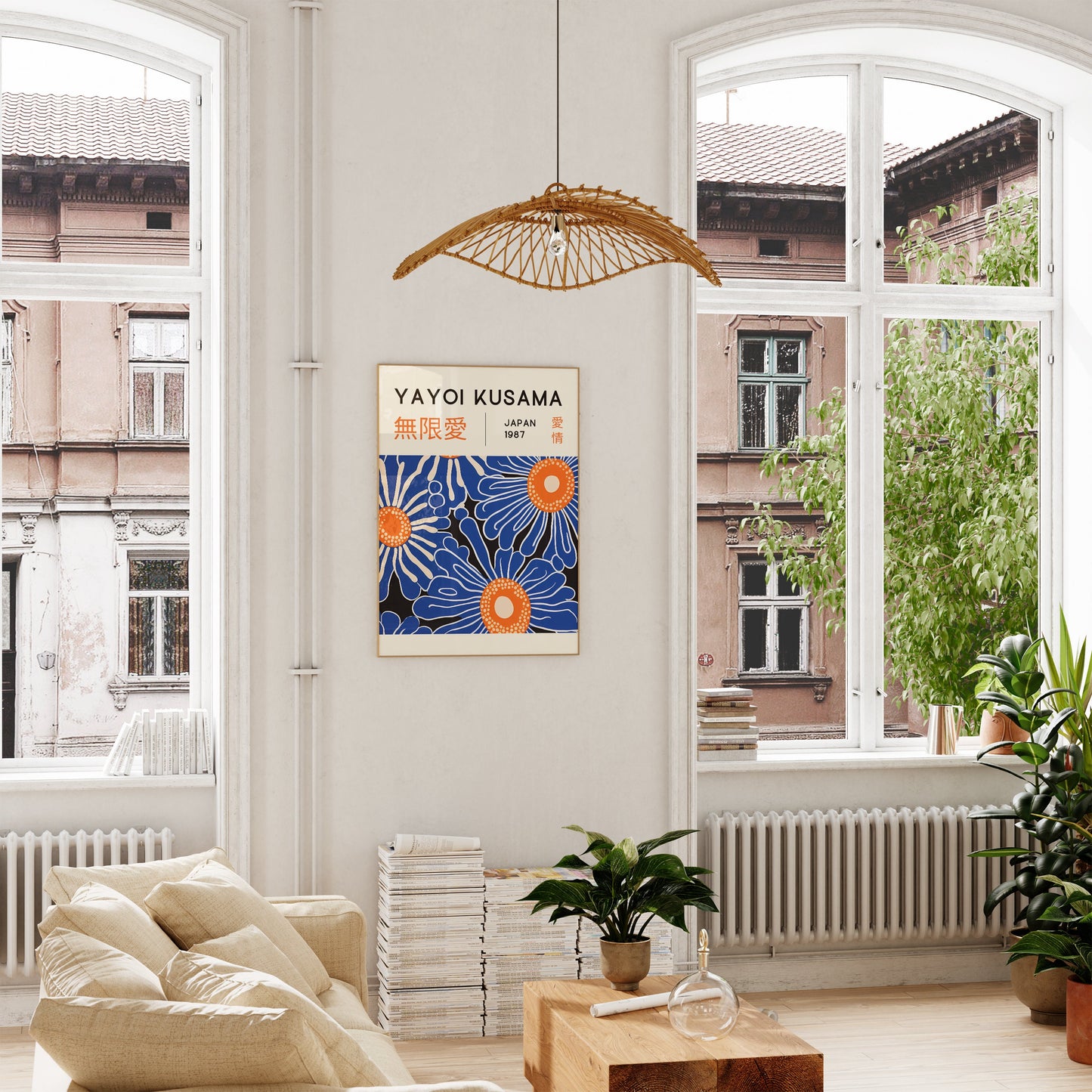 Yayoi Kusama Print - Japanese Wall Art - Home Wall Decor as Abstract Yayoi Kusama Poster - Yayoi Kusama Inspired Japanese Gallery Wall Art