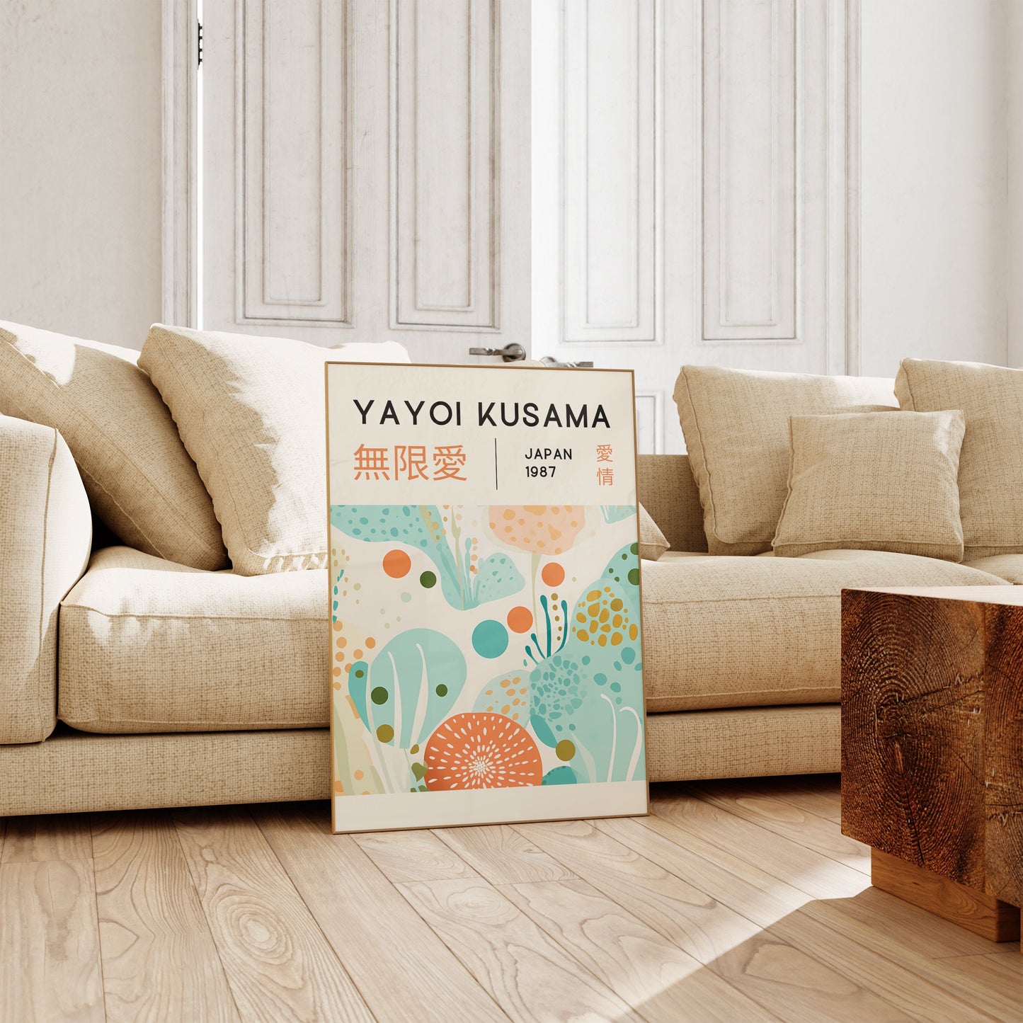 Yayoi Kusama Print - Japanese Wall Art - Home Wall Decor as Abstract Yayoi Kusama Poster - Yayoi Kusama Inspired Japanese Gallery Wall Art
