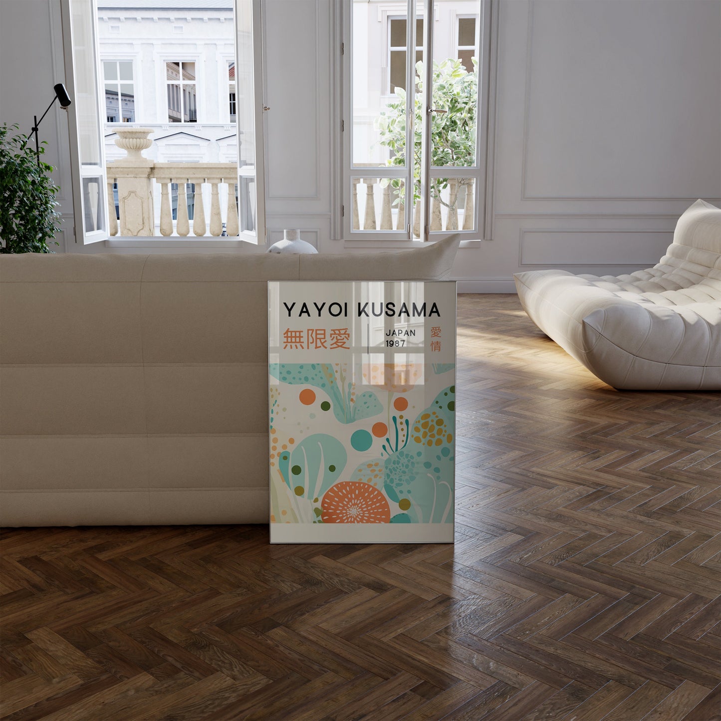Yayoi Kusama Print - Japanese Wall Art - Home Wall Decor as Abstract Yayoi Kusama Poster - Yayoi Kusama Inspired Japanese Gallery Wall Art