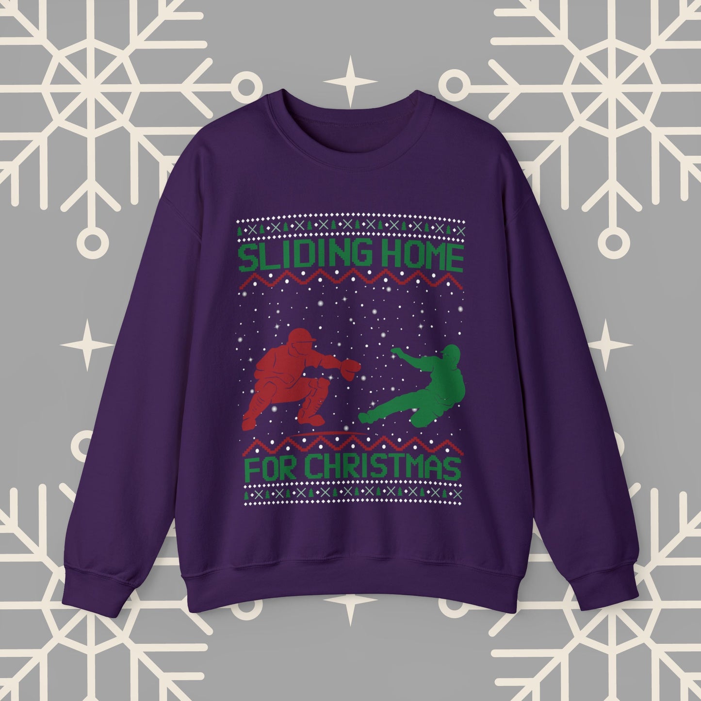 Sliding Home for Christmas, Baseball Christmas , Ugly Christmas , Funny Baseball Sweatshirt, Christmas Party