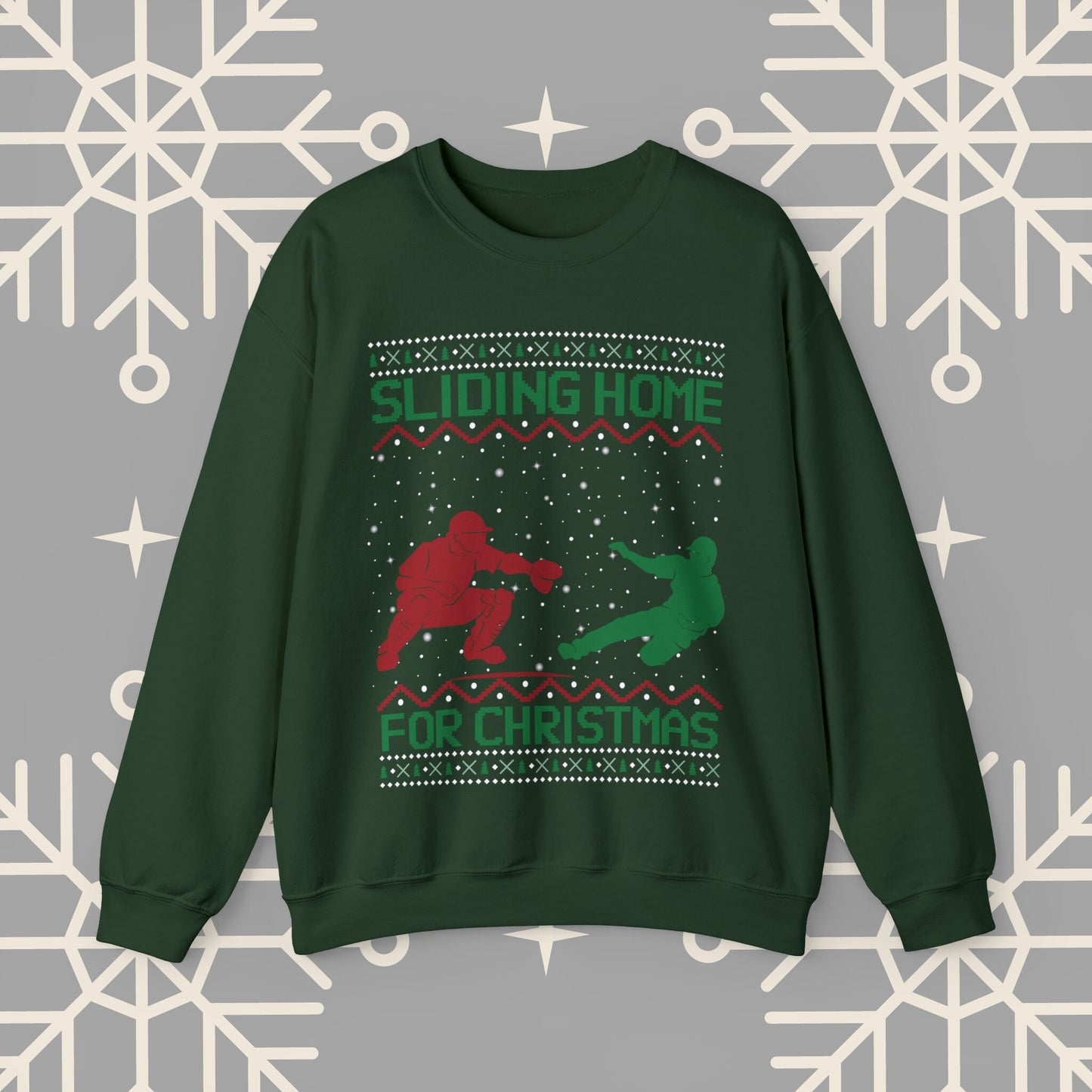 Sliding Home for Christmas, Baseball Christmas , Ugly Christmas , Funny Baseball Sweatshirt, Christmas Party