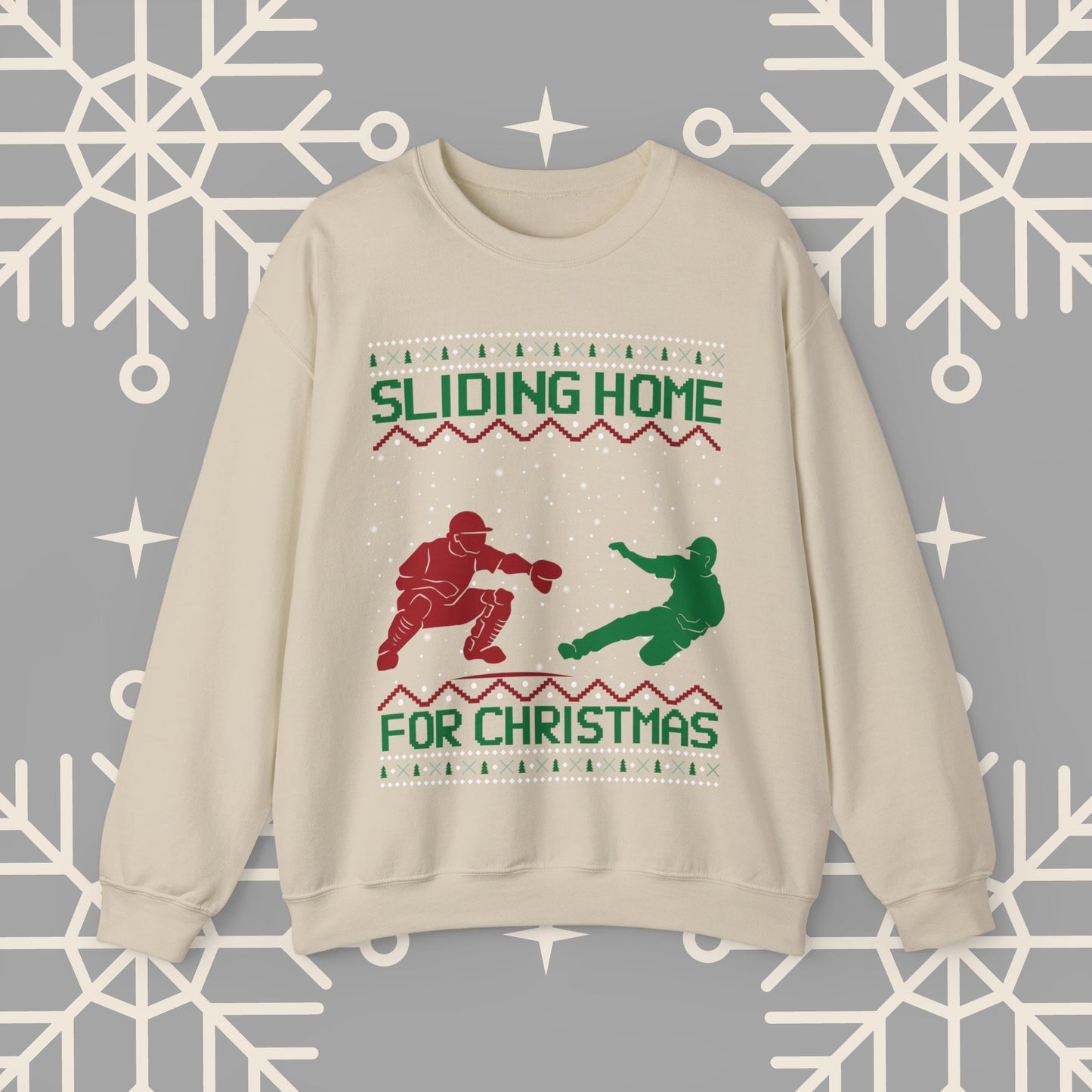 Sliding Home for Christmas, Baseball Christmas , Ugly Christmas , Funny Baseball Sweatshirt, Christmas Party