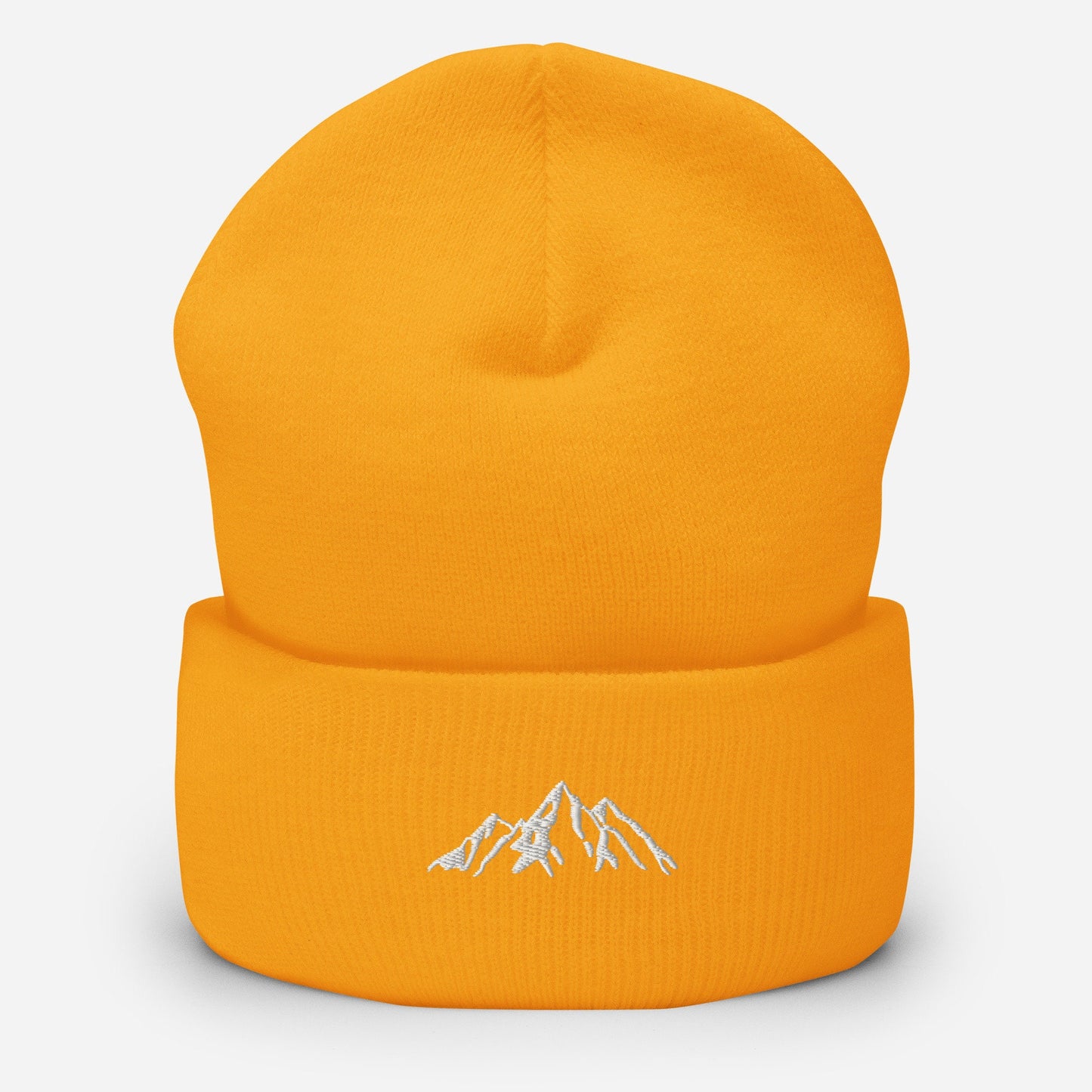 Embroidered Mountain Cuffed Beanie, Nature Inspired Hat, Outdoor Living Toque
