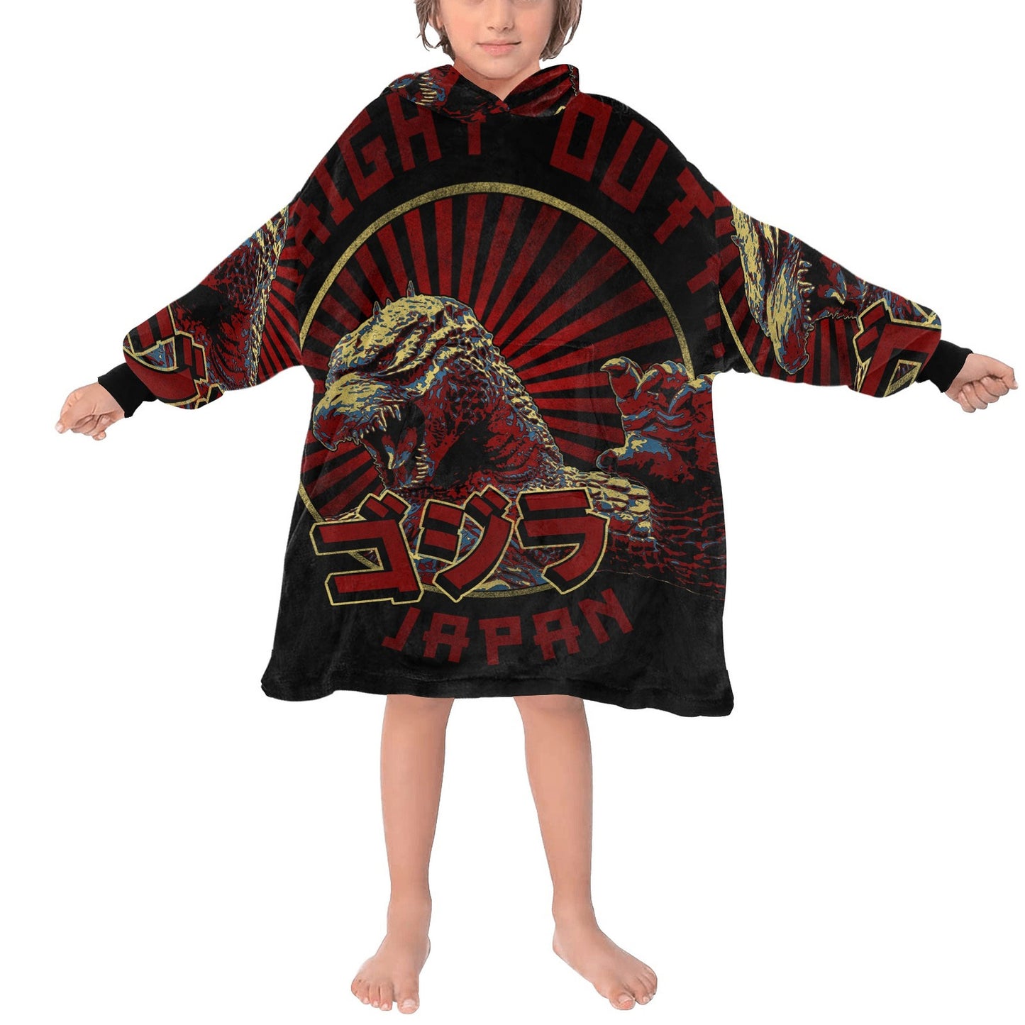 Godzilla Kids Blanket Hoodie Godzilla Gojira Kaiju