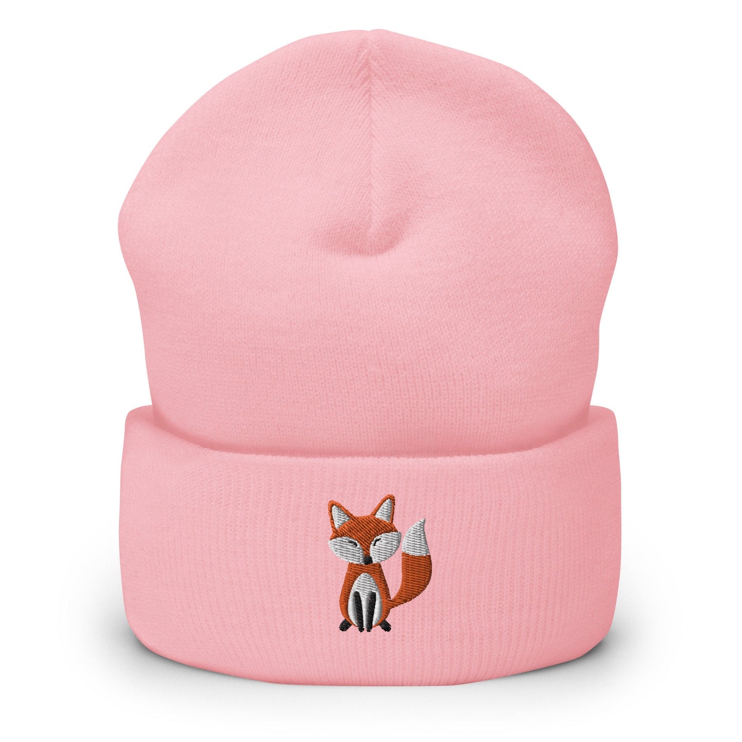 Embroidered Fox Beanie, Winter Warm Unisex Beanie Hat, Animal Lover Toque, Fox Lovers Gift Idea, Fox Beanie Hat for Kids or Adults