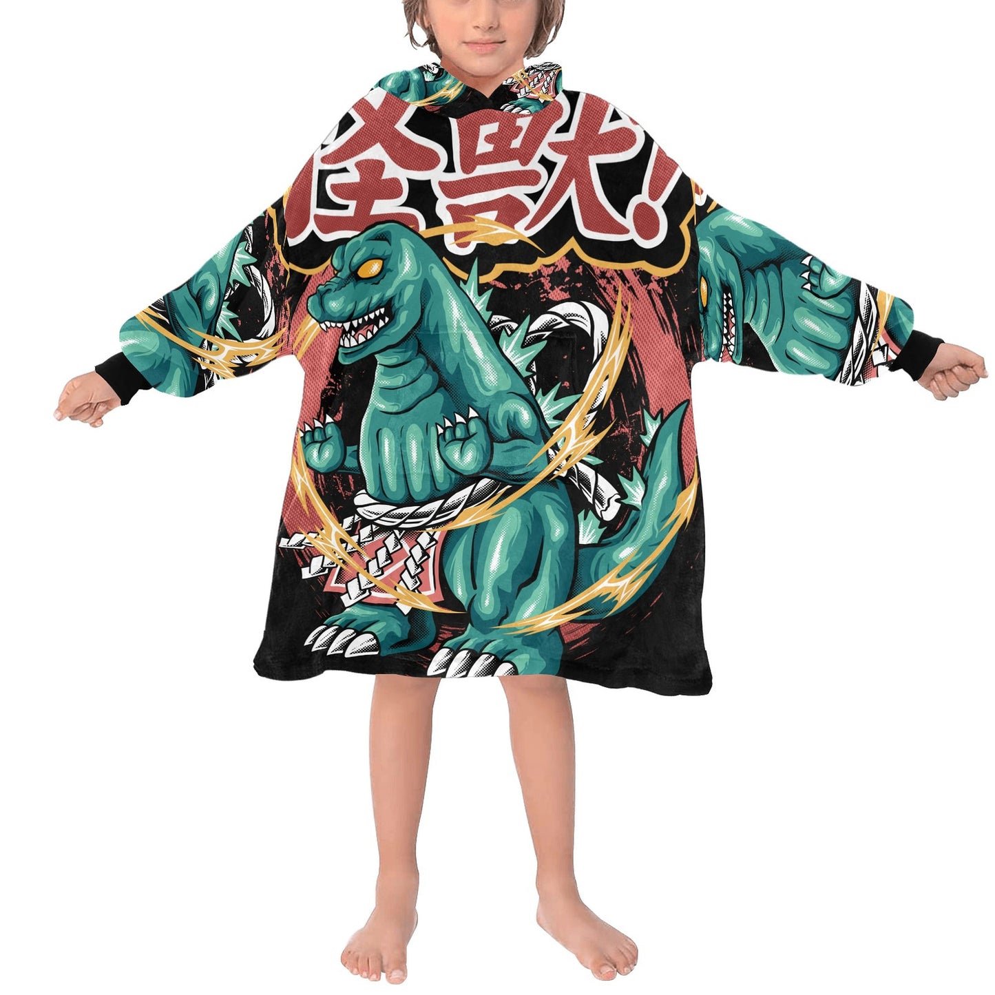 Kids Blanket Hoodie Godzilla Gojira Kaiju