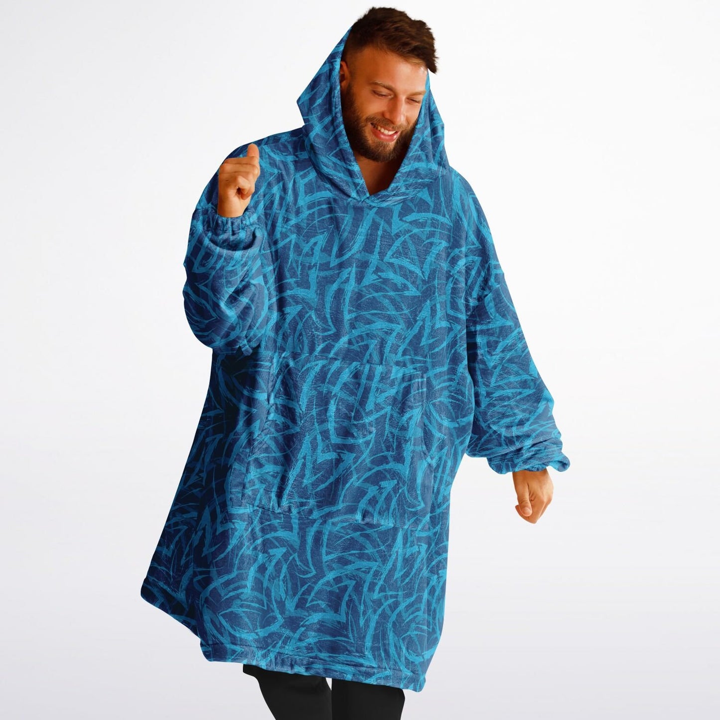 Shark Snuggle Hoodie- Microfiber Hooded Blanket Pullover Great White Shark Swimming For Your Favorite Shark Fan, Ominous Shark Warm Hoodie