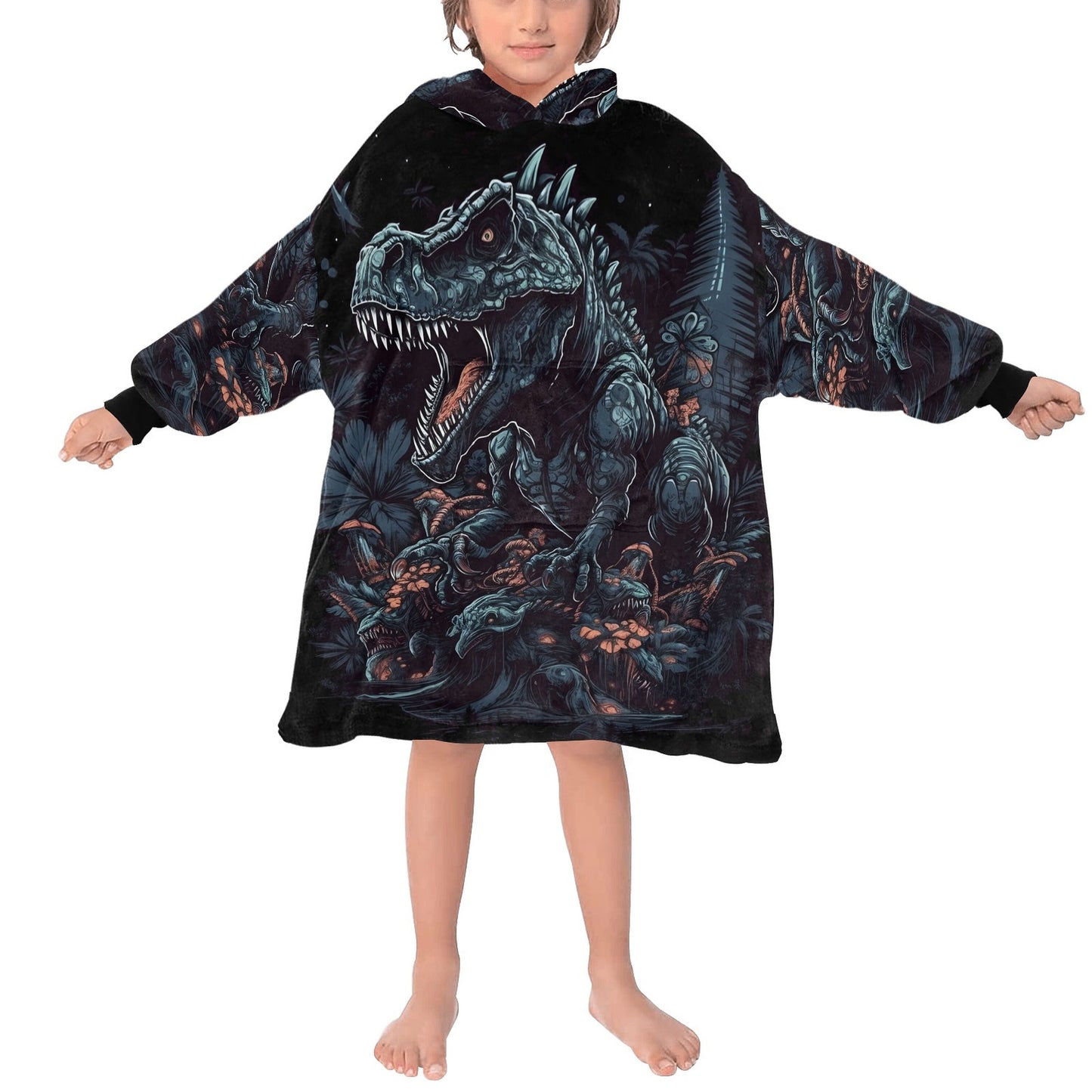 Kids Blanket Hoodie Dinosaur Godzilla Gojira Kaiju