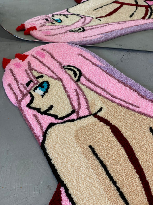 Anime Girl Rug, Tufted Anime Character Rug, Modern Rug, bedroom floor mat, Anime Fan Gift, Aesthetic Rug, Non-slip rug