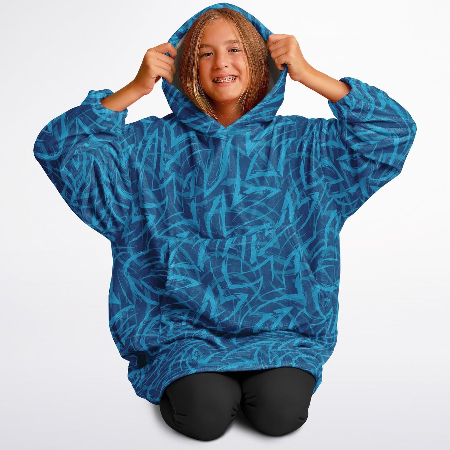 Shark Snuggle Hoodie- Microfiber Hooded Blanket Pullover Great White Shark Swimming For Your Favorite Shark Fan, Ominous Shark Warm Hoodie