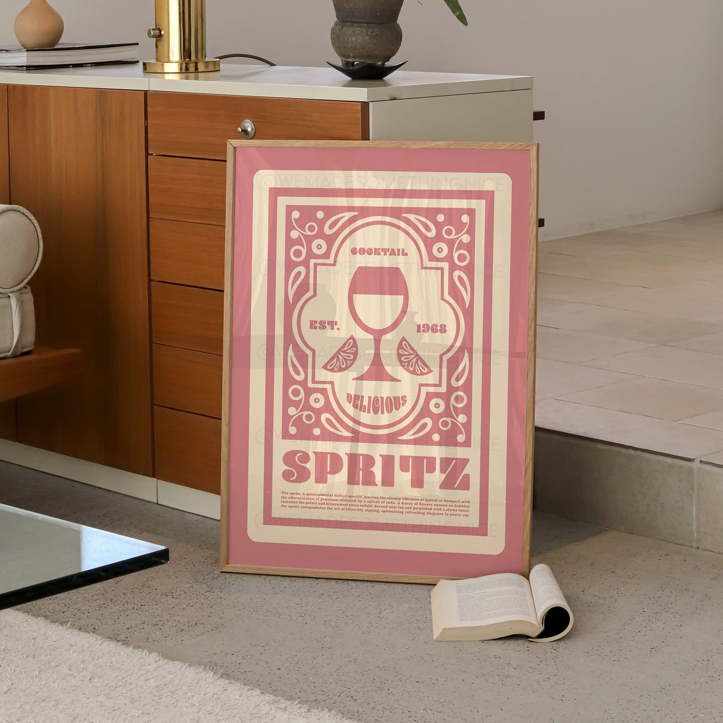 Spritz Cocktail Poster, Kitchen Art, Kitchen Poster, Kitchen Print, Retro Print, Art Deco, Kitchen Decor, Cocktail Print