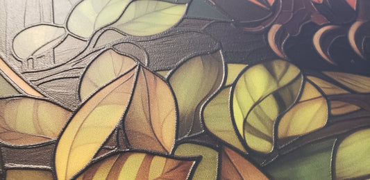 Forest Owl: Stained Glass Style Window Hanging