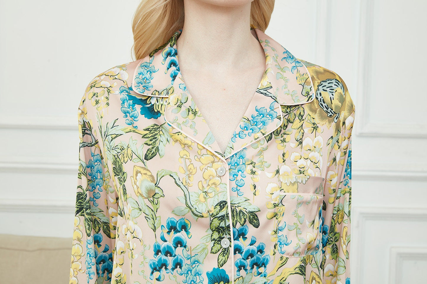 Luxurious Women's Pyjama Set Long Sleeve ,Bride and Bridesmaid Pajama Set, Gift For Her, Secret Garden Print