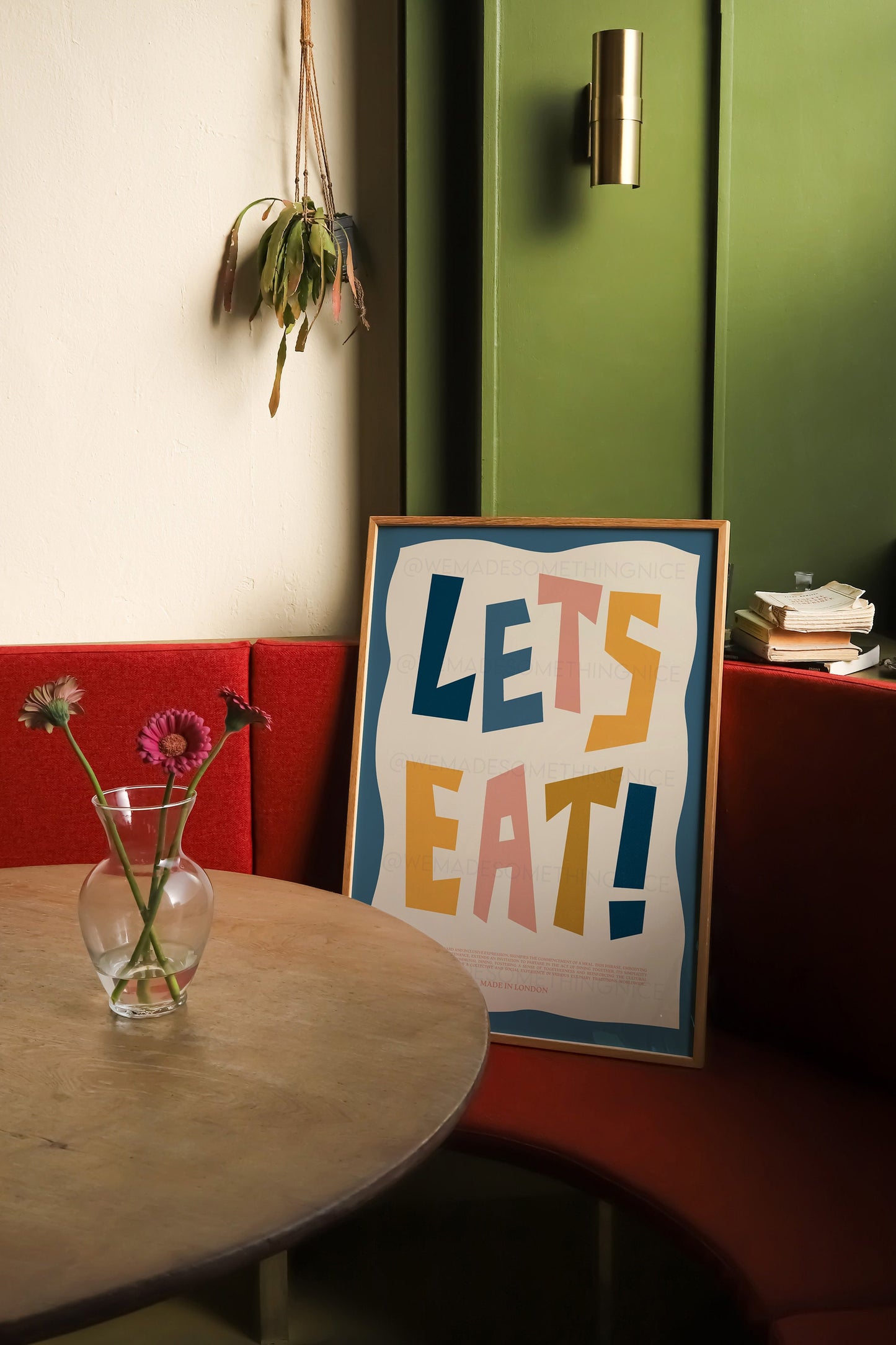 Let's Eat Poster, Kitchen Art, Kitchen Poster, Yes Chef Print, Retro Wall Art, Kitchen Decor, Kitchen Art, Home Decor