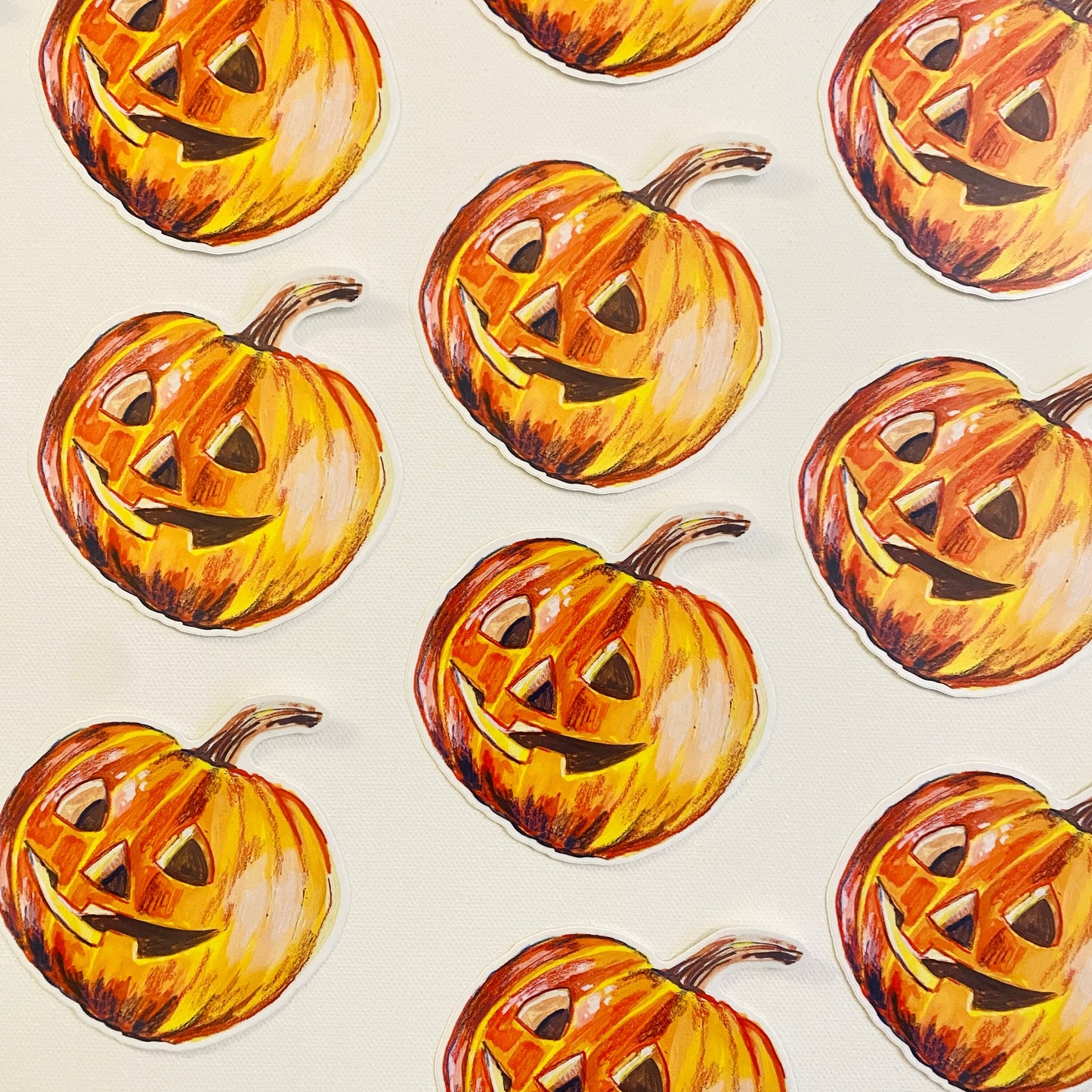 Pumpkin Jack-o-lantern | 4" Sticker Decal | Waterproof Weatherproof | Halloween