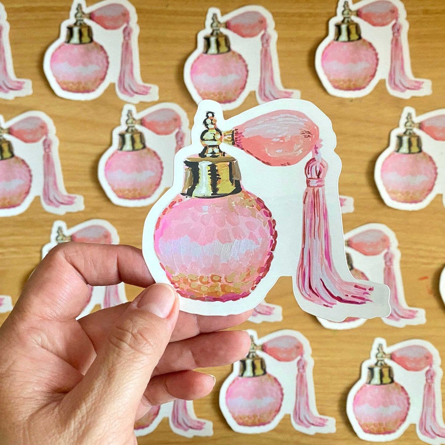 Vintage Perfume Bottle | 4" Vinyl Sticker Decal | Waterproof Weatherproof | Bougie Pink Girly